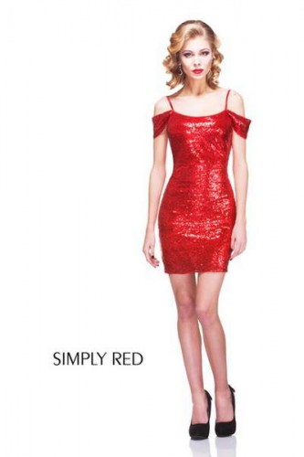 12а) Сногсшибательное красное короткое платье с пайетками со съёмной юбкой. Размер 44 (38)